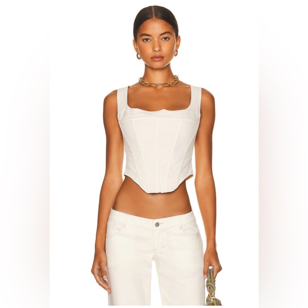 Miaou Campbell Corset Top in Crème. Size Large.